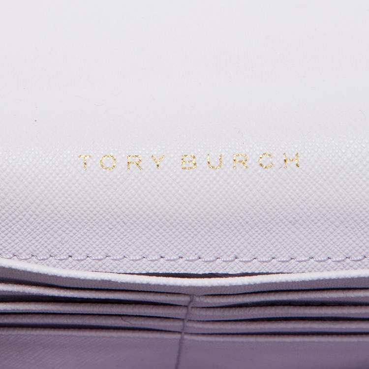 Pre Owned Tory Burch Light Lilac Saffiano Leather Robinson Wallet On Chain