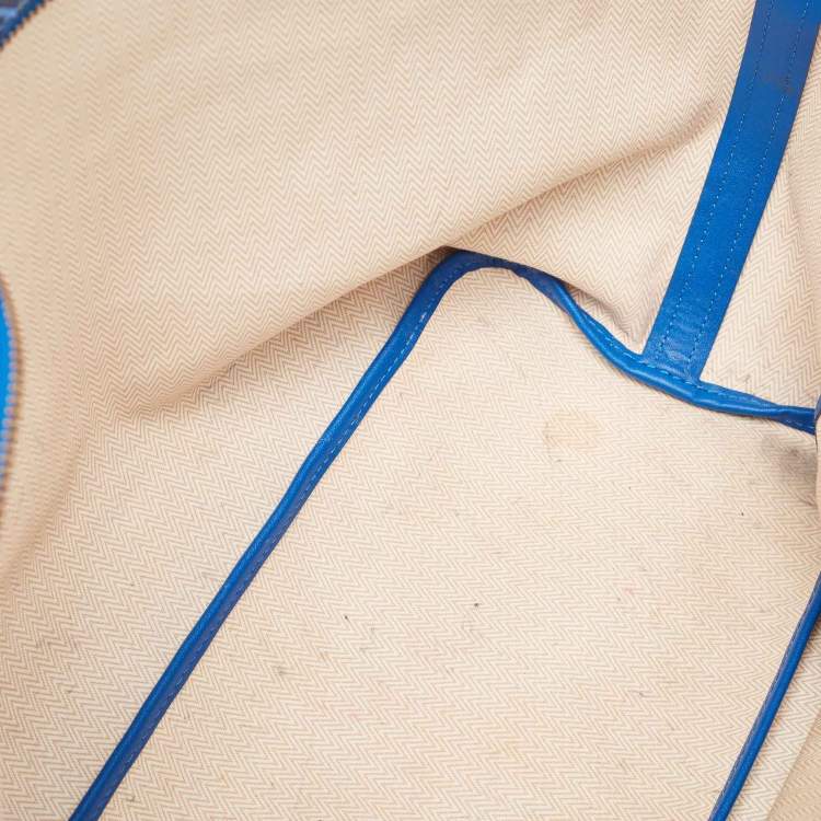 Pre Owned Tory Burch Blue Printed Coated Canvas Small Ever-Ready Zip Tote