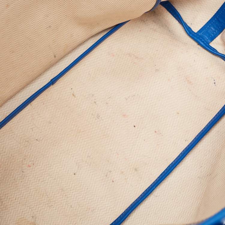 Pre Owned Tory Burch Blue Printed Coated Canvas Small Ever-Ready Zip Tote