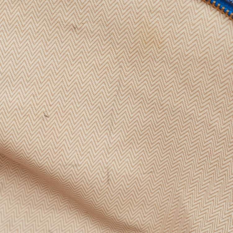 Pre Owned Tory Burch Blue Printed Coated Canvas Small Ever-Ready Zip Tote