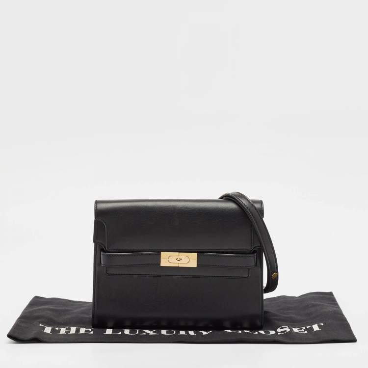 Pre Owned Tory Burch Black Leather Lee Radziwill Shoulder Bag