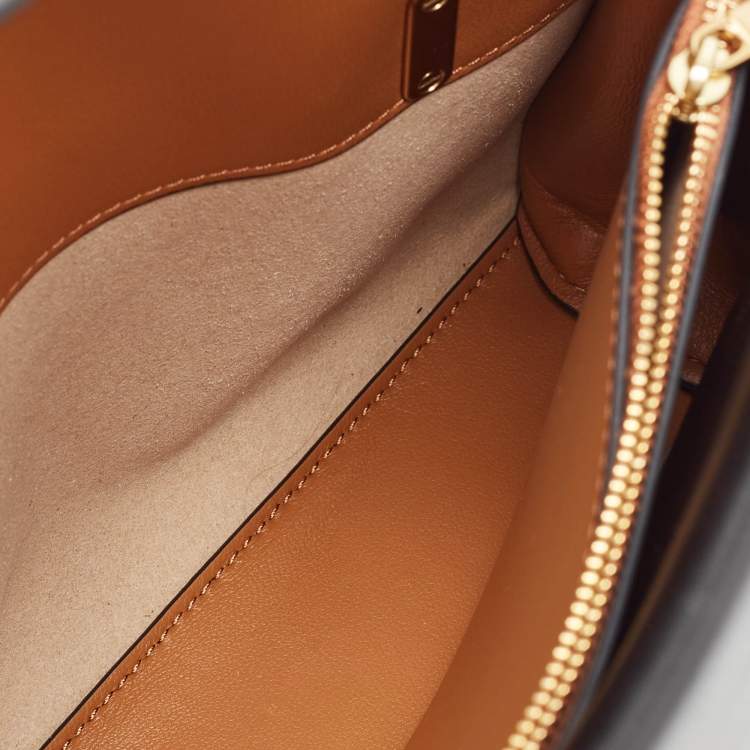 Pre Owned Tory Burch Black Leather Lee Radziwill Shoulder Bag