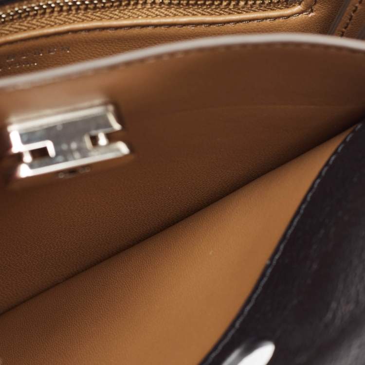 Pre Owned Tory Burch Black Leather Small Lee Radziwill Shopper Tote