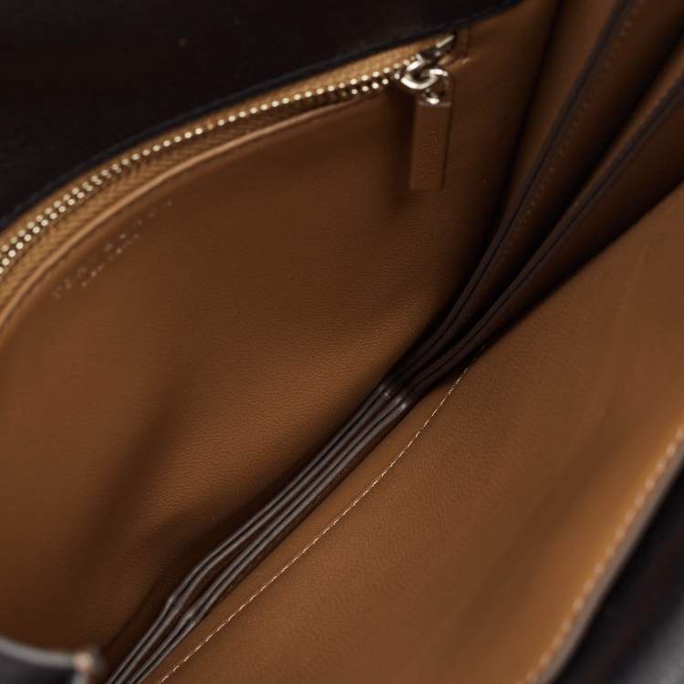 Pre Owned Tory Burch Black Leather Small Lee Radziwill Shopper Tote