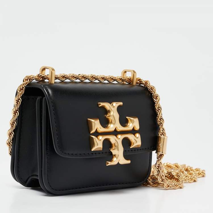 Pre Owned Tory Burch Black Leather Mini Eleanor Crossbody Bag