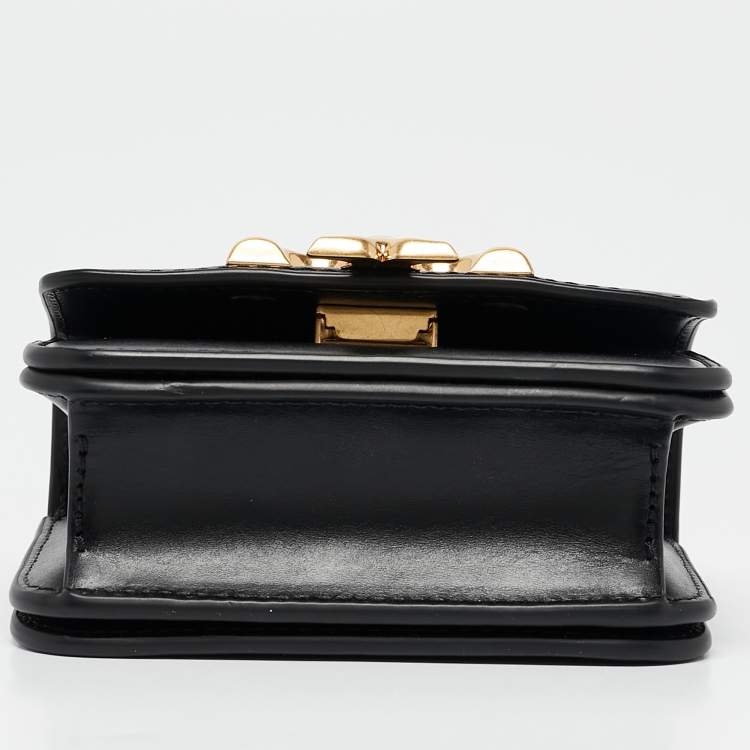 Pre Owned Tory Burch Black Leather Mini Eleanor Crossbody Bag