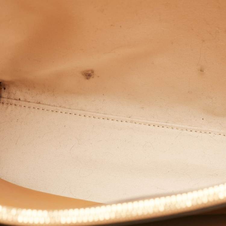 Pre Owned Tory Burch Brown/Beige Leather and Straw Embroidered Perry Shopper Tote