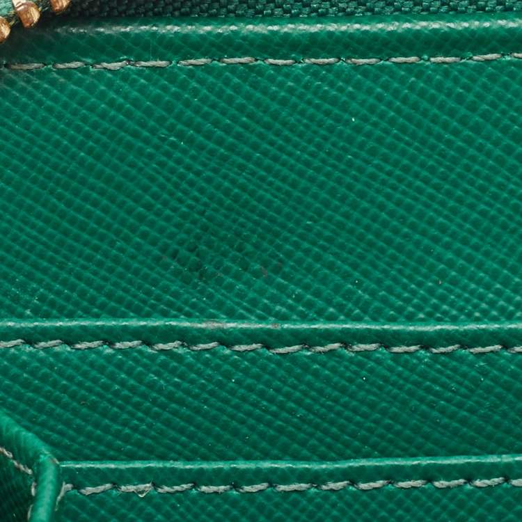 Pre Owned محفظة توري برش روبنسون جلد أخضر سحاب ملتف