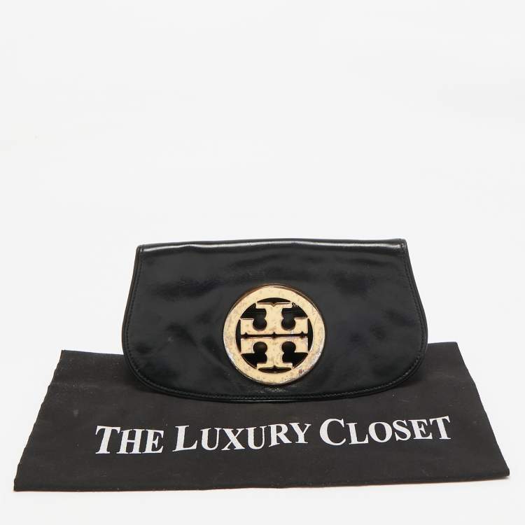Pre Owned Tory Burch Black Leather Britten Crossbody Bag