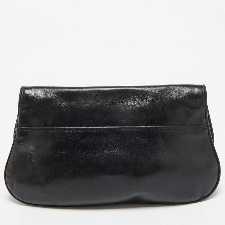 Pre Owned Tory Burch Black Leather Britten Crossbody Bag