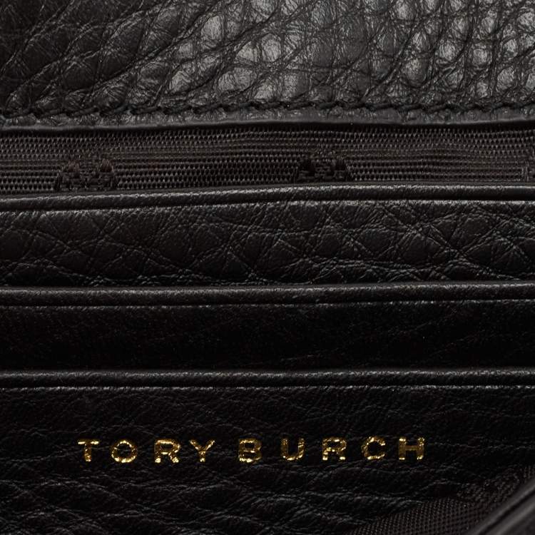 Pre Owned Tory Burch Black Leather Mini Britten Crossbody Bag