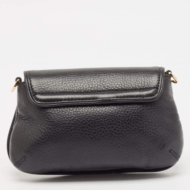 Pre Owned Tory Burch Black Leather Mini Britten Crossbody Bag