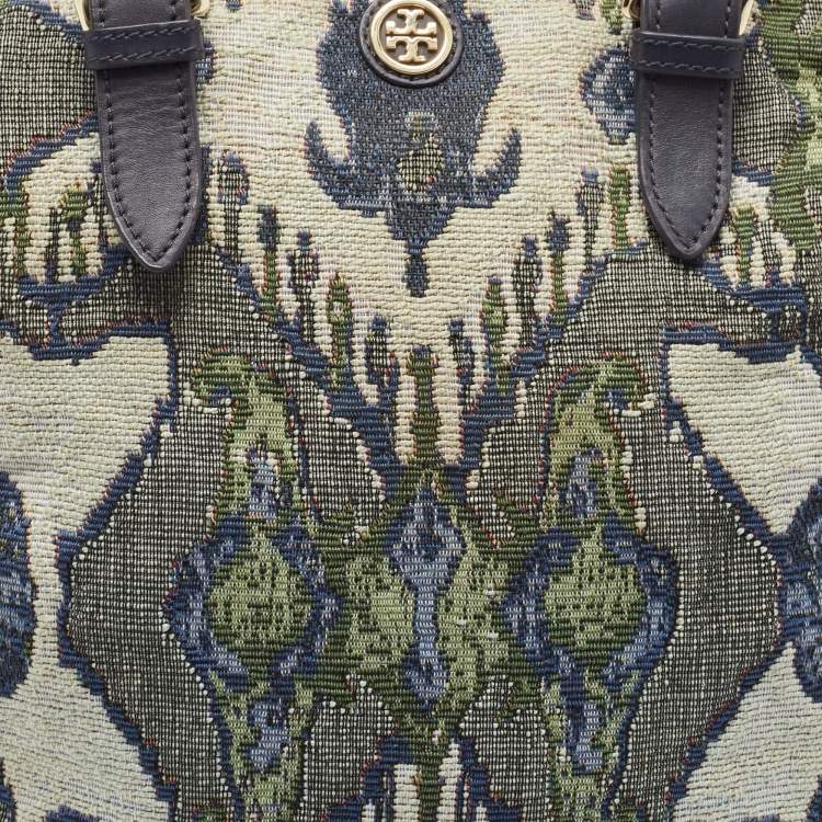 Pre Owned Tory Burch Multicolor Jacquard Fabric Finley Fold Over Tote
