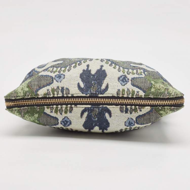 Pre Owned Tory Burch Multicolor Jacquard Fabric Finley Fold Over Tote