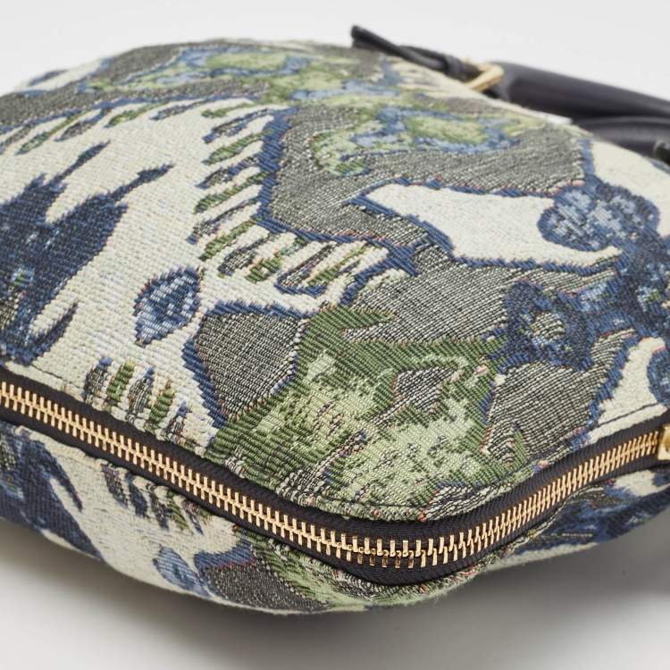 Pre Owned Tory Burch Multicolor Jacquard Fabric Finley Fold Over Tote