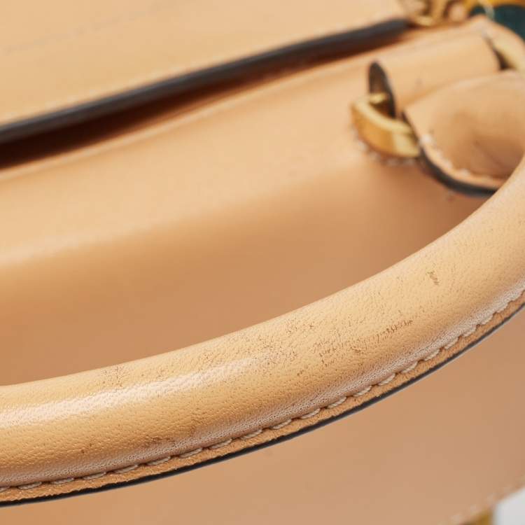 مملوكة مسبقًا Tory Burch Multicolor Mix Leather and Canvas Balloon Stripe Half Moon Satchel
