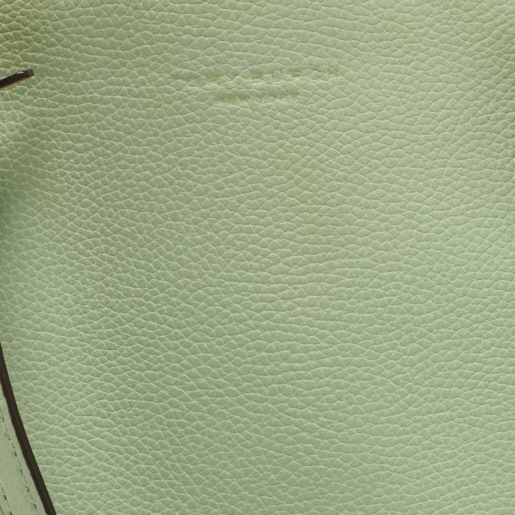 Pre Owned Tory Burch Green/Brown Leather Perry Shopper Tote