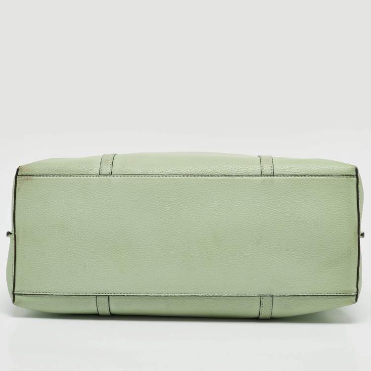 Pre Owned Tory Burch Green/Brown Leather Perry Shopper Tote