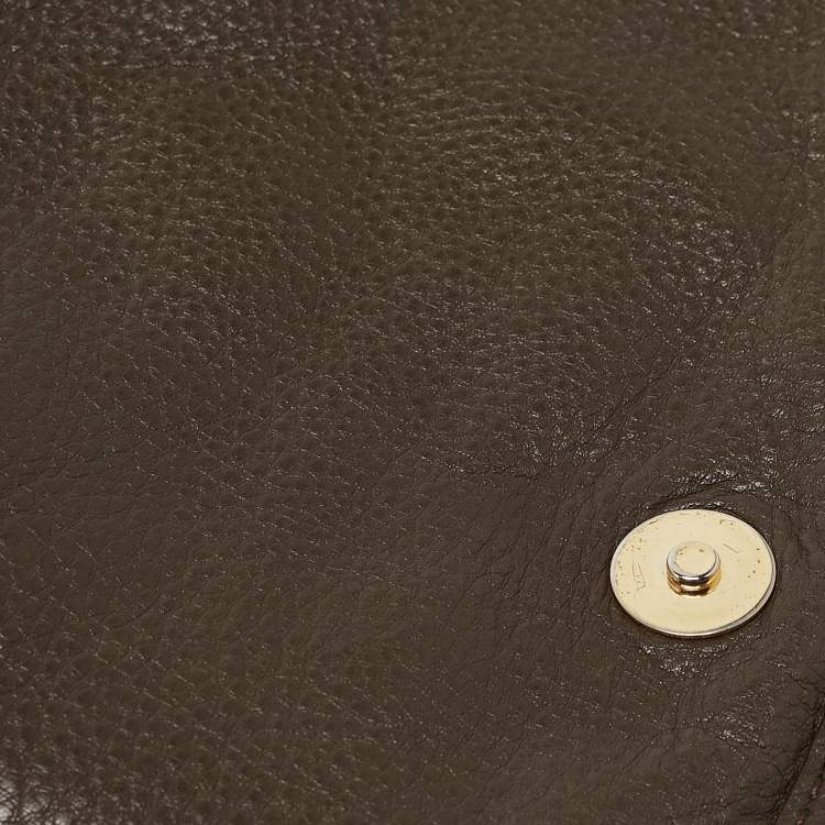 Pre Owned Tory Burch Grey/Brown Leather Maisley Flap Hobo