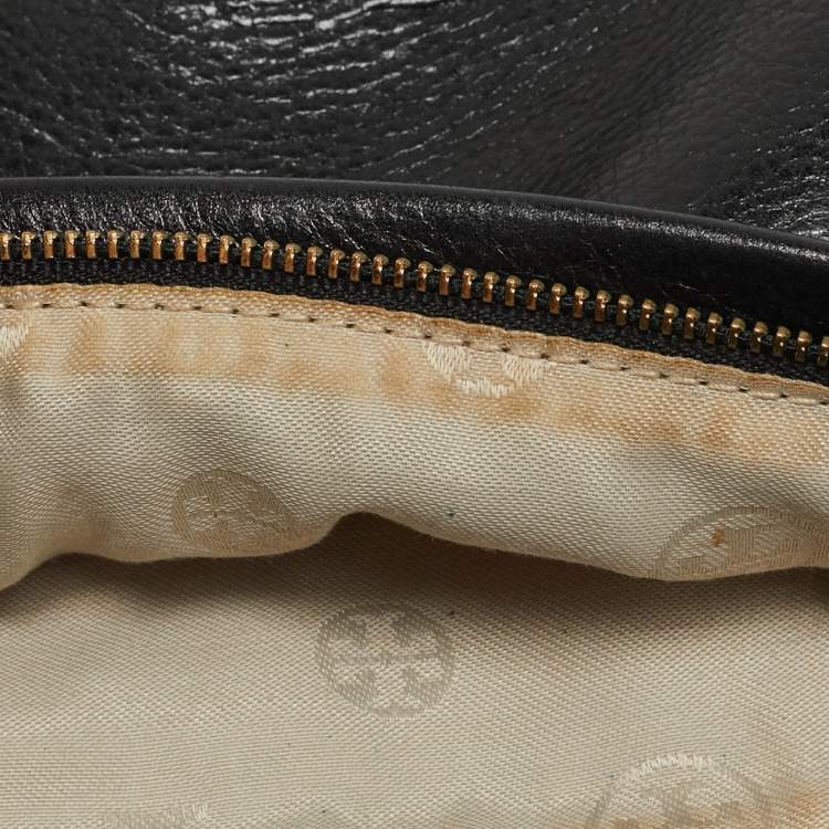 Pre Owned Tory Burch Black Leather Reva Flap Shoulder Bag