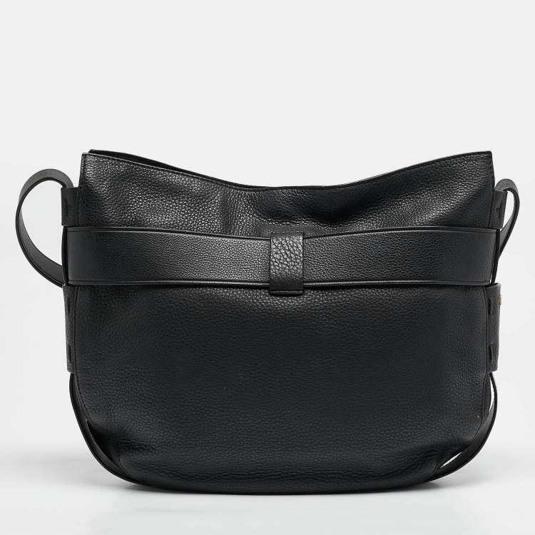 Pre Owned Tory Burch Black Leather Gemini Belted Shoulder Bag