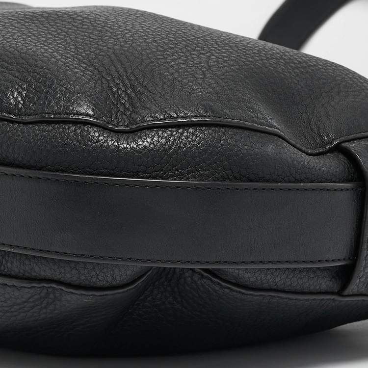 Pre Owned Tory Burch Black Leather Gemini Belted Shoulder Bag