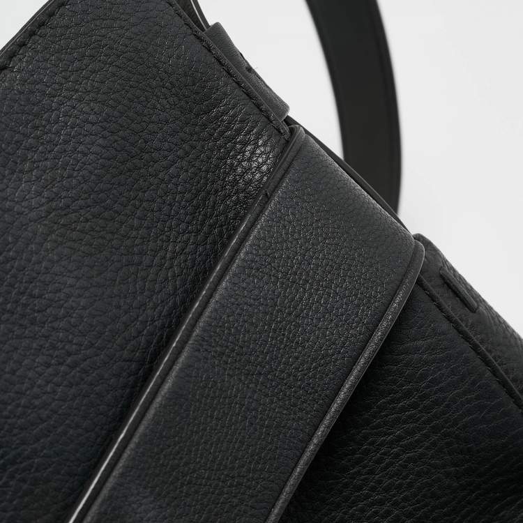 Pre Owned Tory Burch Black Leather Gemini Belted Shoulder Bag