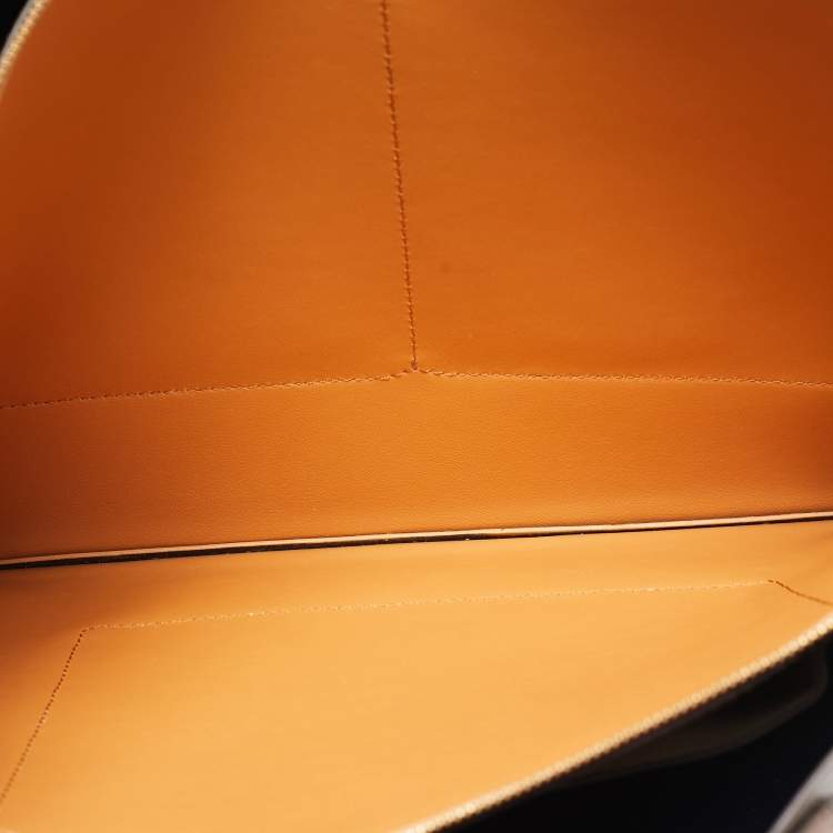 Pre Owned Tory Burch Grey Leather Perry Triple Compartment Tote