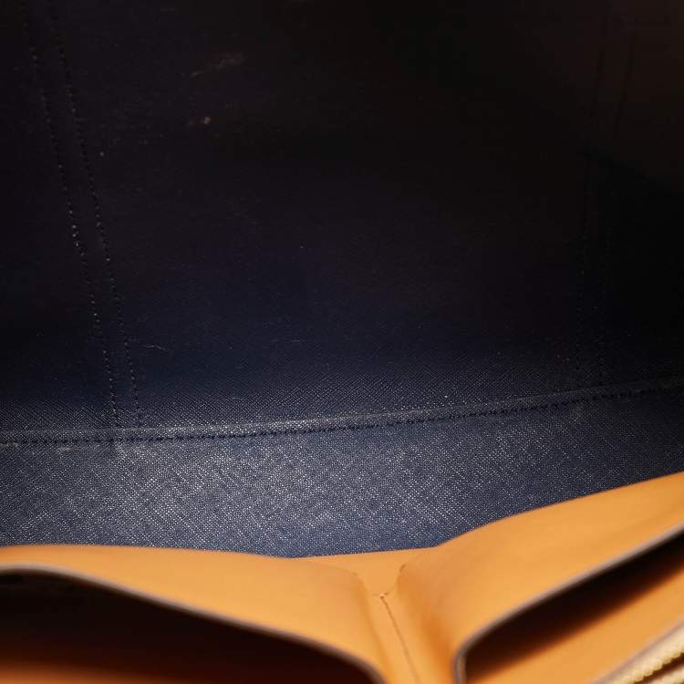 Pre Owned Tory Burch Grey Leather Perry Triple Compartment Tote