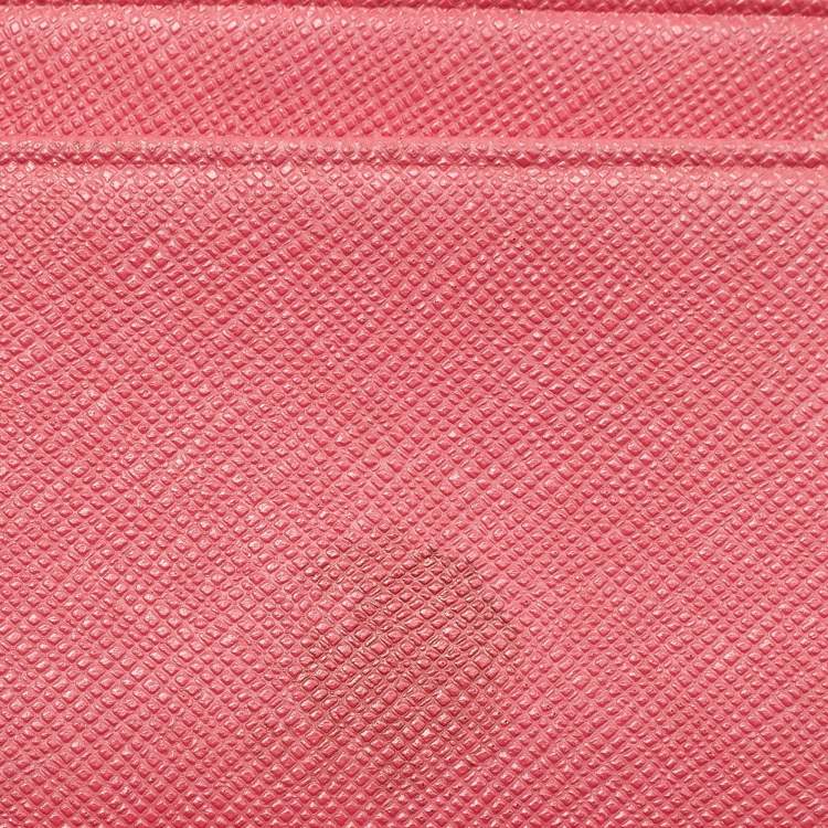 Pre Owned Tory Burch Pink Leather Emerson Card Holder