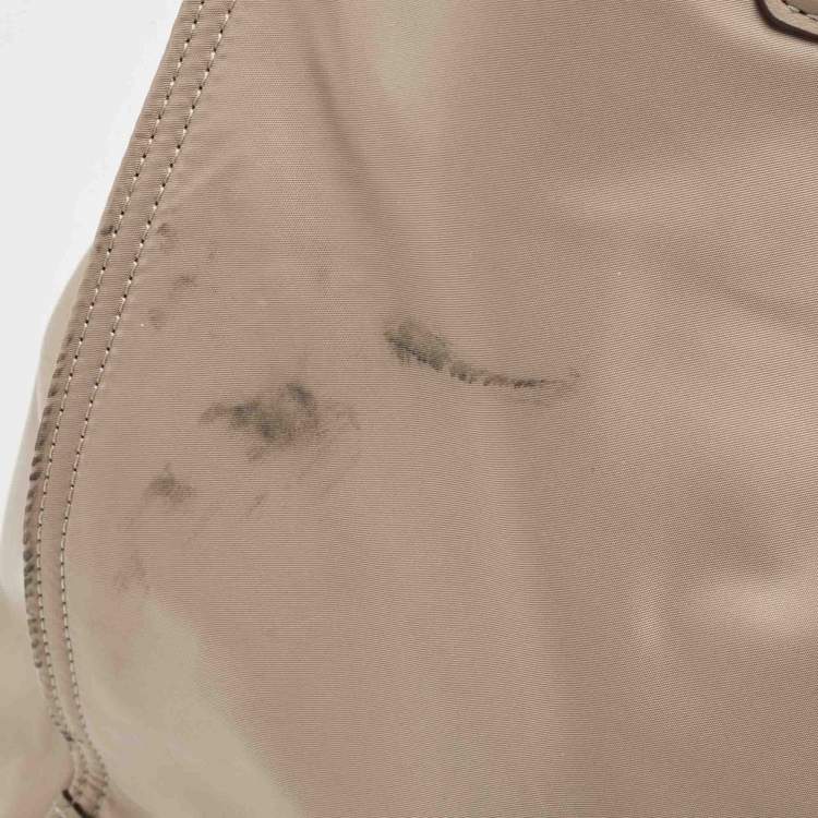 Pre Owned Tory Burch Beige Nylon and Leather Large Ella Tote