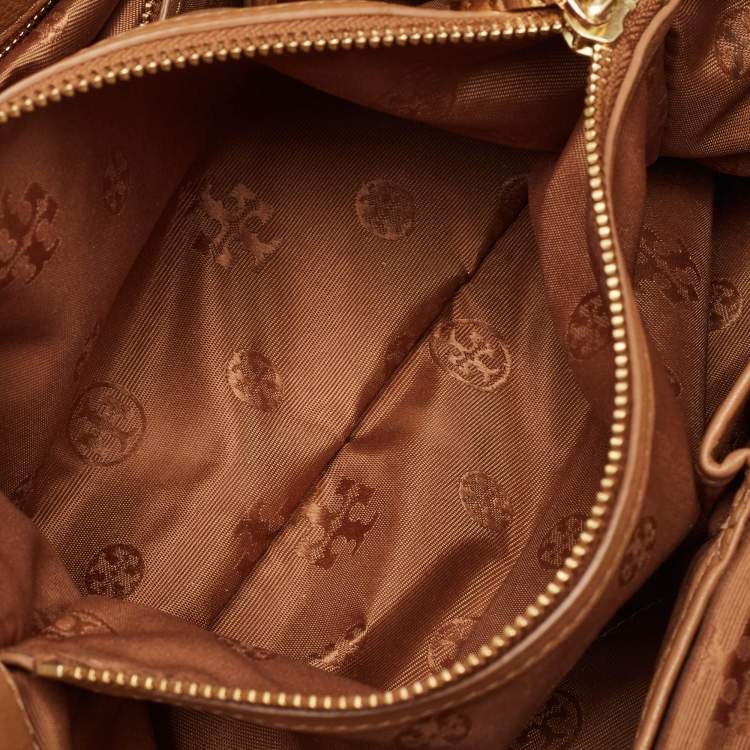 مملوكة مسبقًا Tory Burch Brown Leather Britten Slouchy Tote