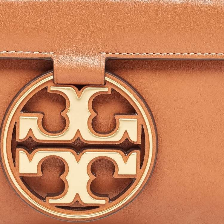 Pre Owned Tory Burch Brown Leather Miller Clutch