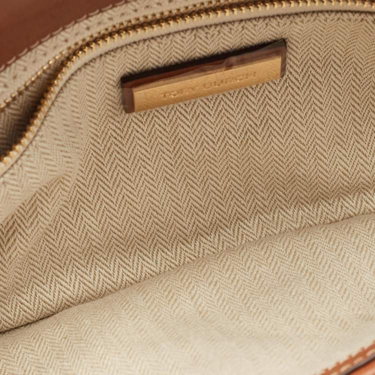 Pre Owned Tory Burch Brown Leather Miller Clutch