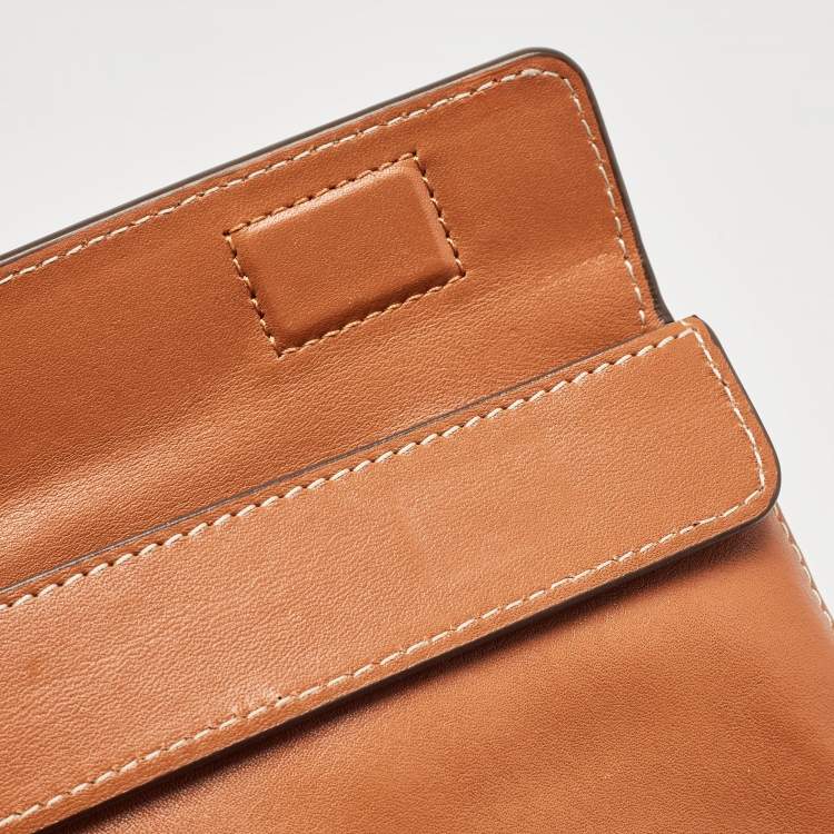 Pre Owned Tory Burch Brown Leather Miller Clutch