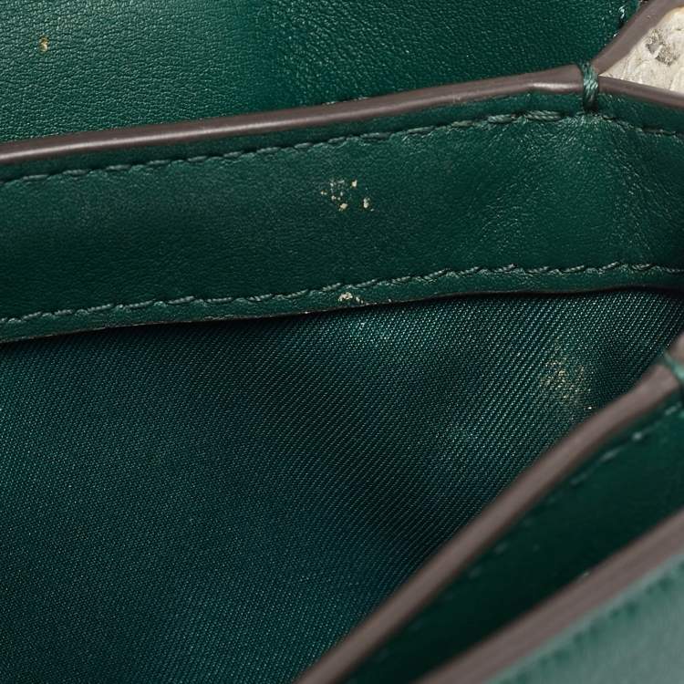 Pre Owned Tory Burch Multicolor Suede, Python Embossed and Leather Kira Flap Crossbody Bag
