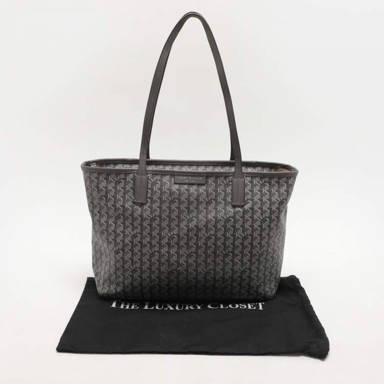 مملوكة مسبقًا Tory Burch Grey Coated Canvas Ever Ready Tote
