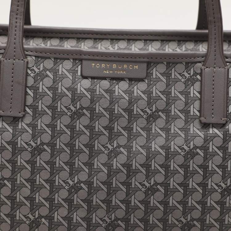 مملوكة مسبقًا Tory Burch Grey Coated Canvas Ever Ready Tote