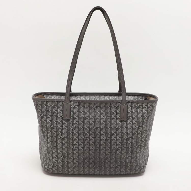 مملوكة مسبقًا Tory Burch Grey Coated Canvas Ever Ready Tote