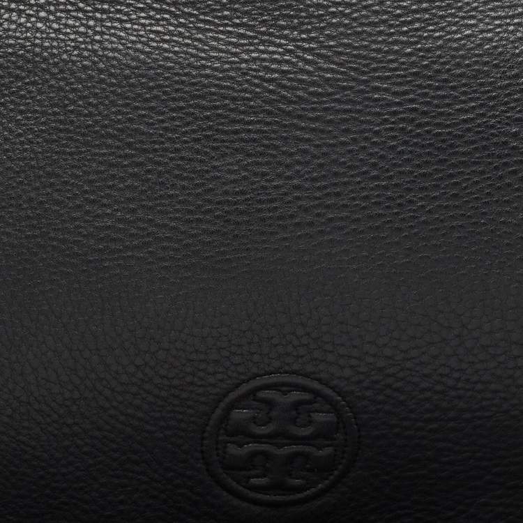 Pre Owned Tory Burch Black Braided Leather Marion Flap Shoulder Bag