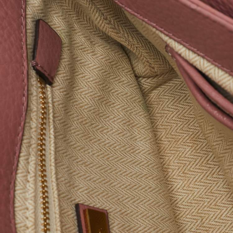 Pre Owned Tory Burch Pink Leather Kira Shoulder Bag