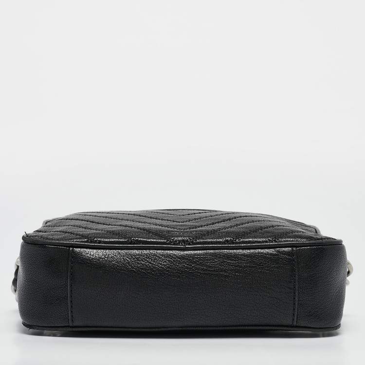 Pre Owned Tory Burch Black Quilted Leather Alexa Camera Crossbody Bag