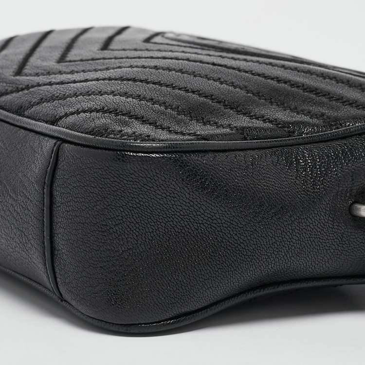 Pre Owned Tory Burch Black Quilted Leather Alexa Camera Crossbody Bag