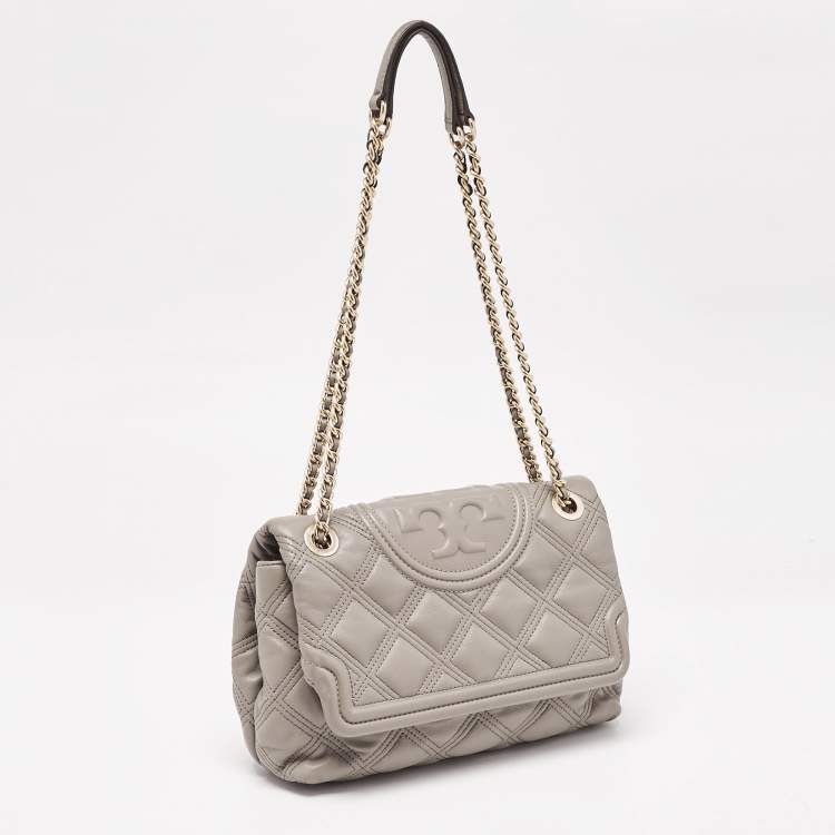 مملوكة مسبقًا Tory Burch Beige Quilted Leather Fleming Soft Shoulder Bag