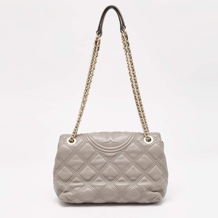 مملوكة مسبقًا Tory Burch Beige Quilted Leather Fleming Soft Shoulder Bag