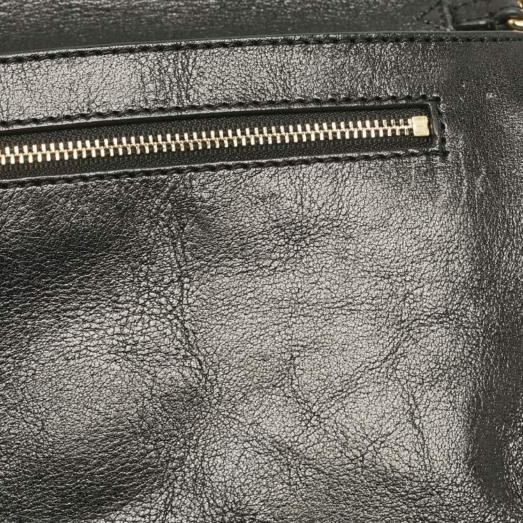 Pre Owned Tory Burch Black Leather Reva Logo Crossbody Bag
