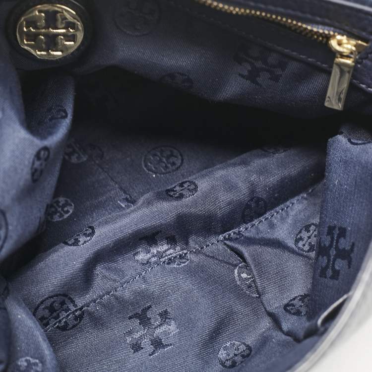 Pre Owned Tory Burch Blue Leather Marion Shoulder Bag