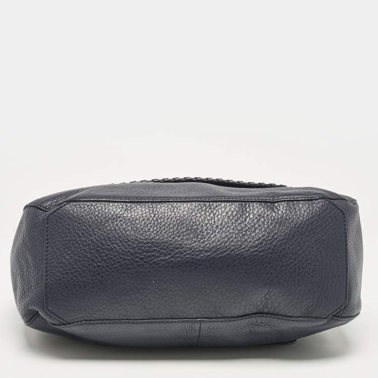 Pre Owned Tory Burch Blue Leather Marion Shoulder Bag