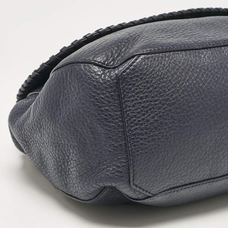 Pre Owned Tory Burch Blue Leather Marion Shoulder Bag