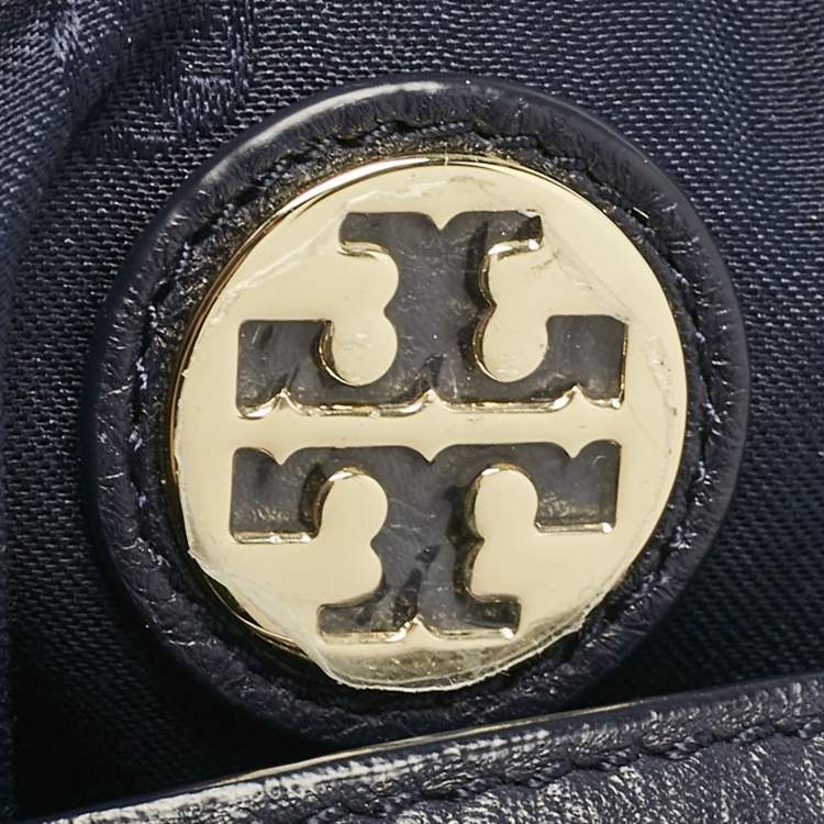 Pre Owned Tory Burch Blue Leather Marion Shoulder Bag